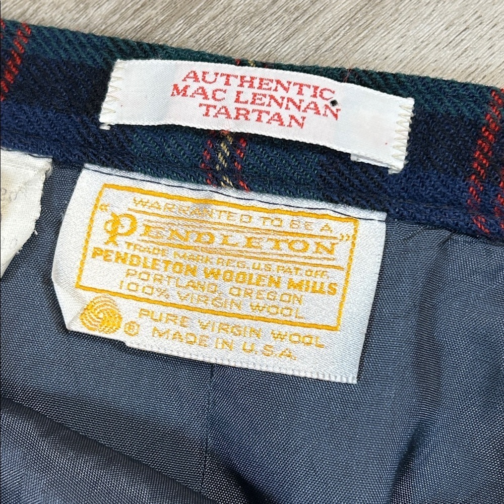 Heritage Core Vintage Pendleton Mac Lennan Tartan Plaid Virgin Wool Pencil Skirt - Picture 2 of 11
